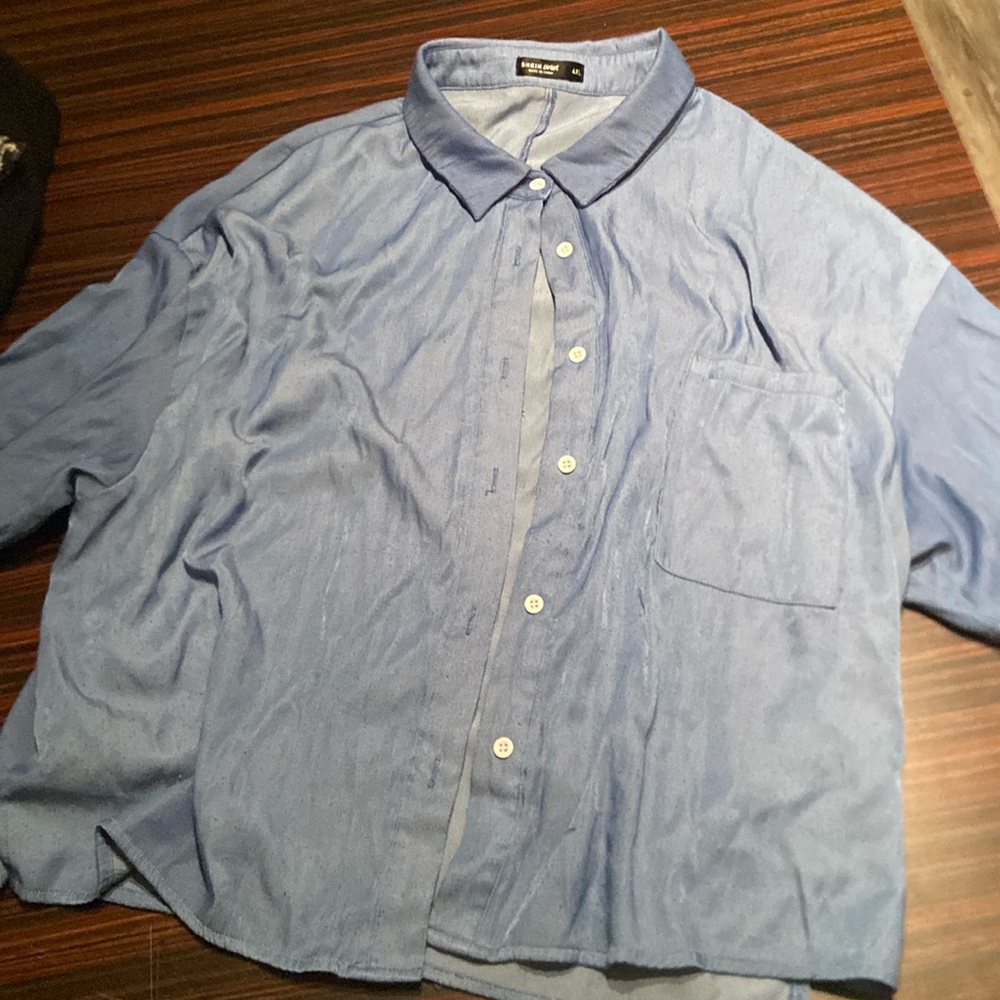 Blue button down shirt